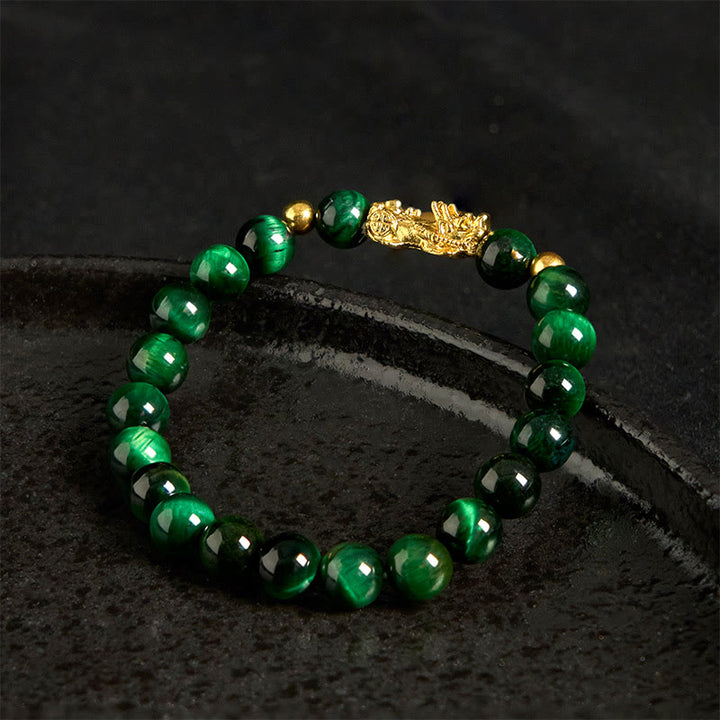 Buddha Stones Various Color Tiger Eye Beads Pixiu Wealth Courage Bracelet - image 23