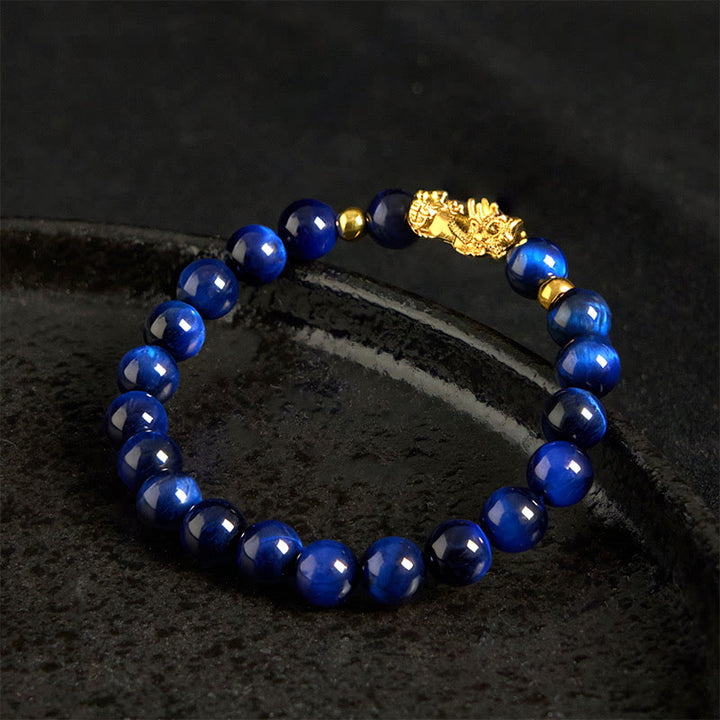 Buddha Stones Various Color Tiger Eye Beads Pixiu Wealth Courage Bracelet - image 9