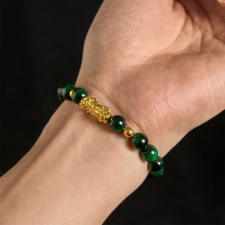 Buddha Stones Various Color Tiger Eye Beads Pixiu Wealth Courage Bracelet - image 24