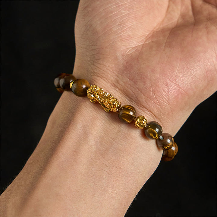 Buddha Stones Various Color Tiger Eye Beads Pixiu Wealth Courage Bracelet - image 4