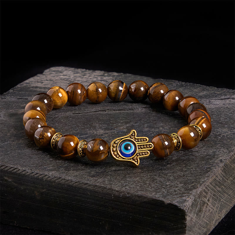 Buddha Stones "Wishing Courage and Protection" Tiger Eye Bracelet Includes Gift Message Card - image 1