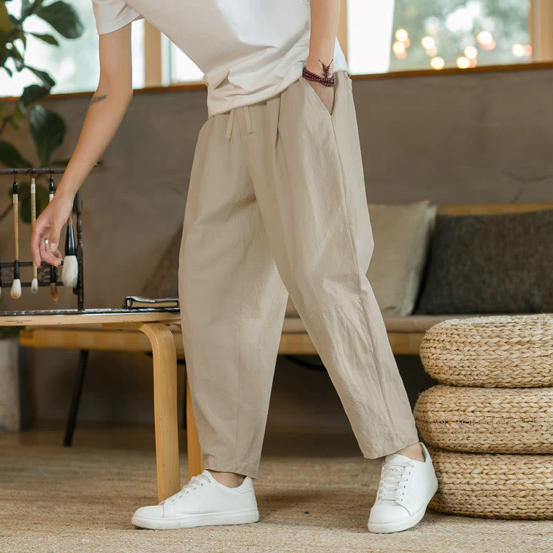 Buddha Stones Summer Men's Cotton Pants With Pockets - image 1