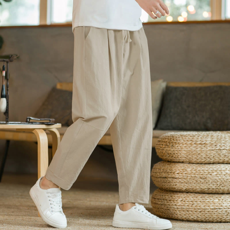 Buddha Stones Summer Men's Cotton Pants With Pockets - image 3
