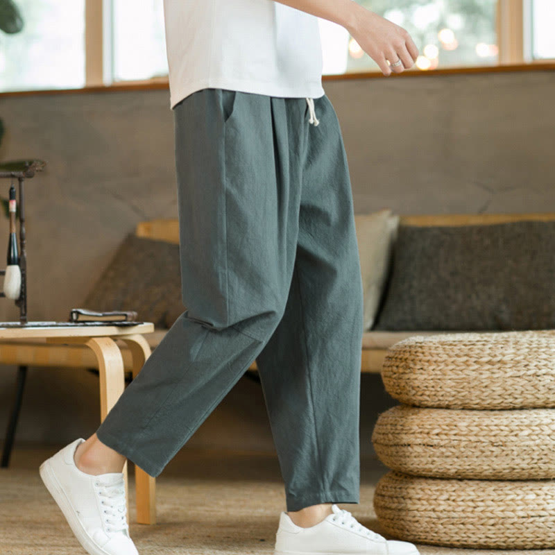 Buddha Stones Summer Men's Cotton Pants With Pockets - image 6