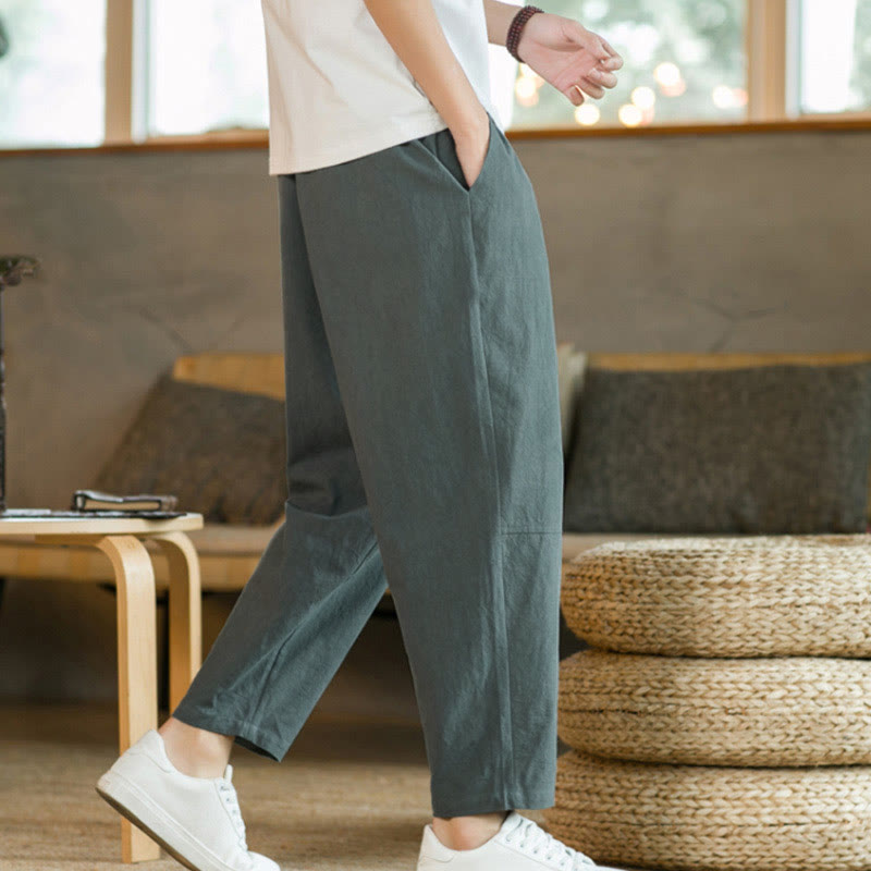 Buddha Stones Summer Men's Cotton Pants With Pockets - image 7