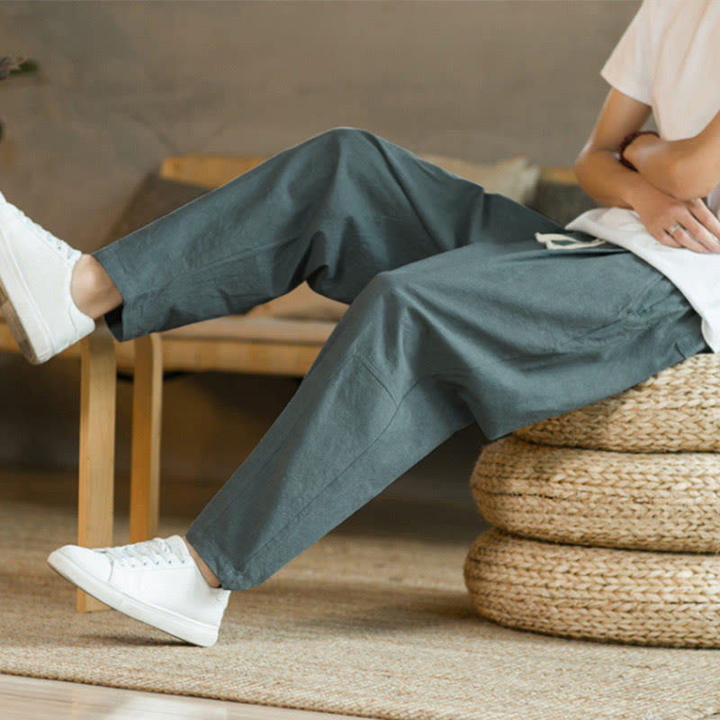 Buddha Stones Summer Men's Cotton Pants With Pockets - image 8