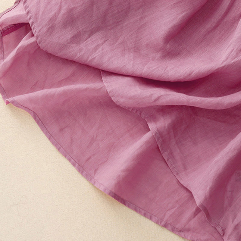 Buddha Stones Casual Plain Loose Women's V-Neck Design Half Sleeve Shirt - image 23