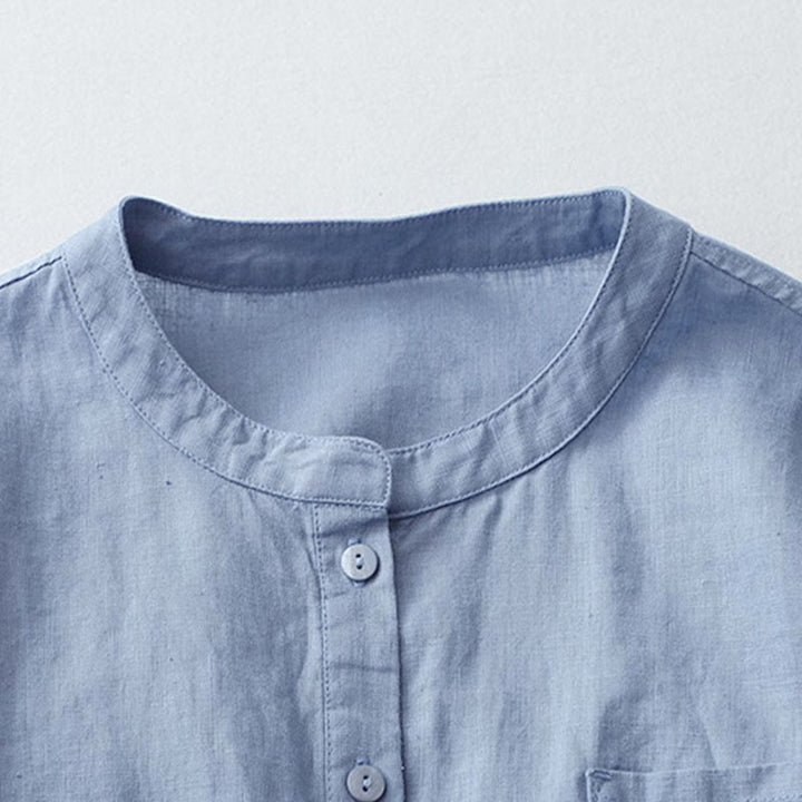 Buddha Stones Solid Color Button Three Quarter Sleeve Shirt - image 21