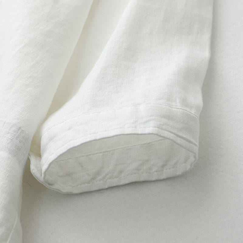 Buddha Stones Solid Color Button Three Quarter Sleeve Shirt - image 33