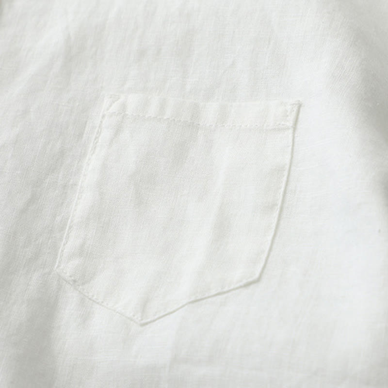 Buddha Stones Solid Color Button Three Quarter Sleeve Shirt - image 28