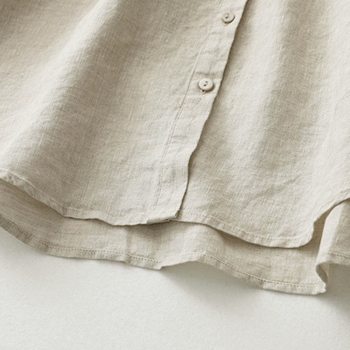 Buddha Stones Solid Color Button Three Quarter Sleeve Shirt - image 8