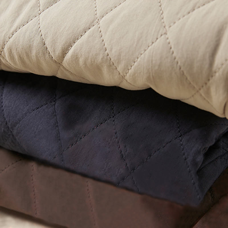 Buddha Stones Diamond Quilted Design Thermal Fleece-Lined Women's Harem Cotton Pants With Pockets - image 29