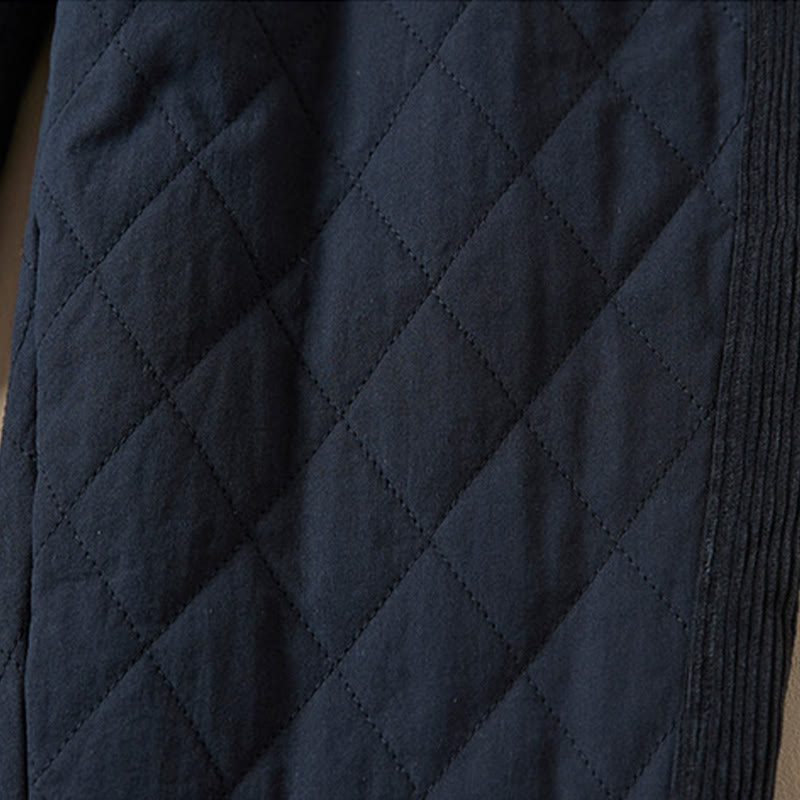 Buddha Stones Diamond Quilted Design Thermal Fleece-Lined Women's Harem Cotton Pants With Pockets - image 5