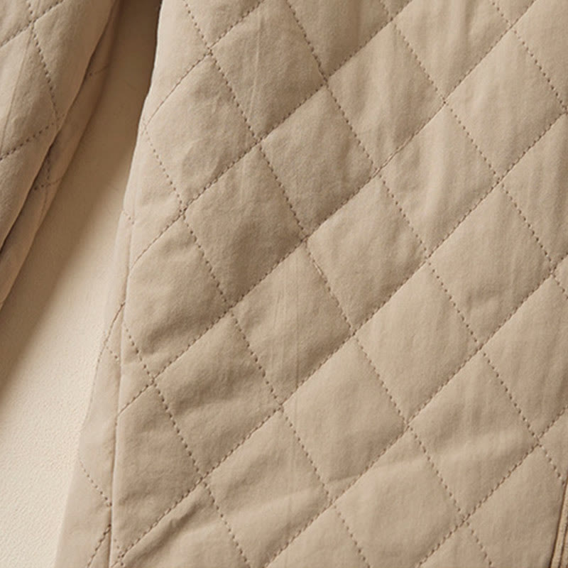 Buddha Stones Diamond Quilted Design Thermal Fleece-Lined Women's Harem Cotton Pants With Pockets - image 15