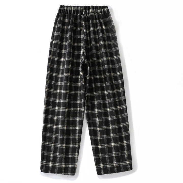 Buddha Stones Retro Plaid Pattern Women's Fleece-Lined Harem Cotton Pants With Pockets - image 10