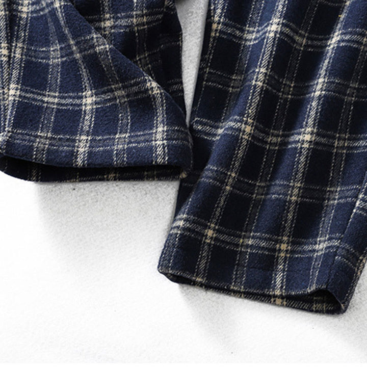 Buddha Stones Retro Plaid Pattern Women's Fleece-Lined Harem Cotton Pants With Pockets - image 7