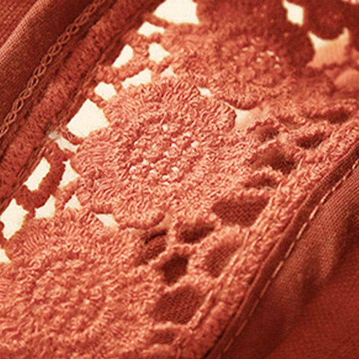 Buddha Stones Plain Color Bottom Hollow Lace Design Lace-up Cotton Women's Shorts With Pockets - image 49