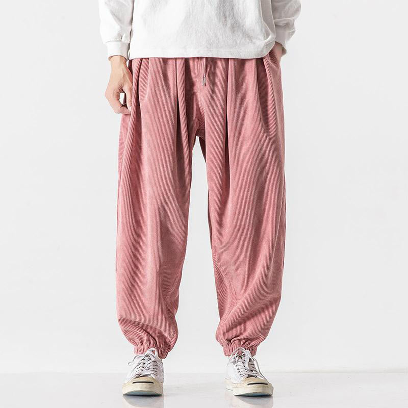 Buddha Stones Casual Pure Color Men's Drawstring Corduroy Harem Ankle-Length Pants With Pockets - LightPink - US/UK/AU46，EU56 (5XL) - image 27