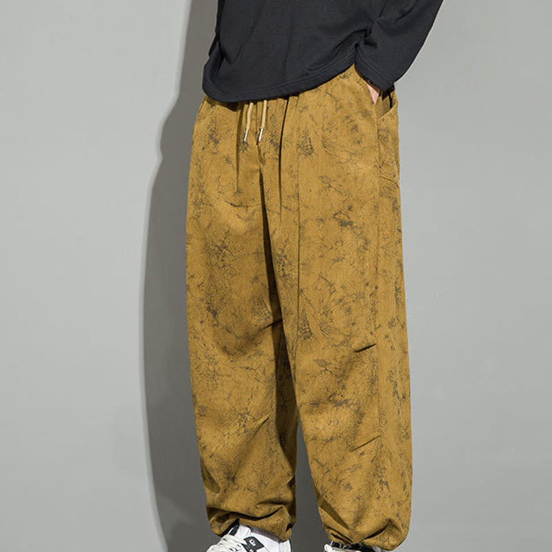 Buddha Stones Casual Vintage Camo Pattern Drawstring Men's Pants With Pockets - image 24