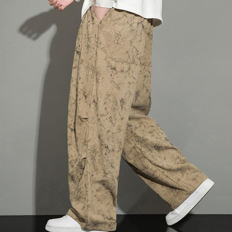 Buddha Stones Casual Vintage Camo Pattern Drawstring Men's Pants With Pockets - image 19