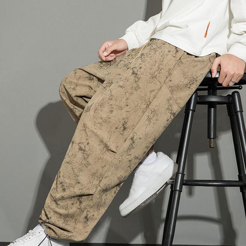 Buddha Stones Casual Vintage Camo Pattern Drawstring Men's Pants With Pockets - image 22