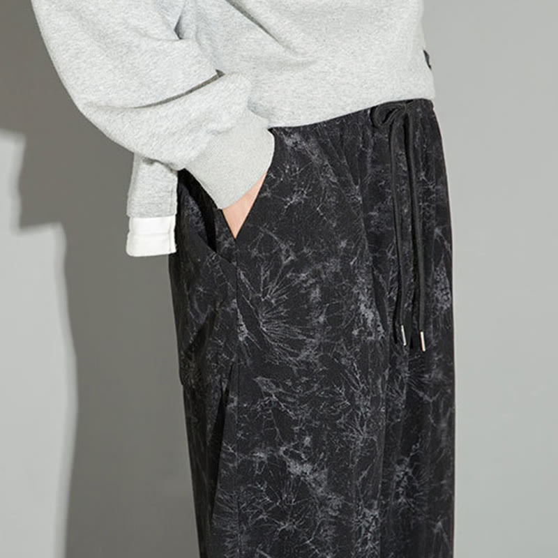 Buddha Stones Casual Vintage Camo Pattern Drawstring Men's Pants With Pockets - image 11