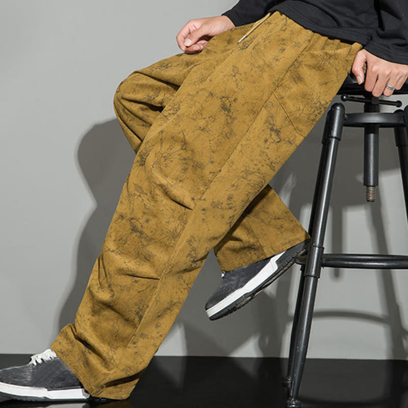 Buddha Stones Casual Vintage Camo Pattern Drawstring Men's Pants With Pockets - image 32