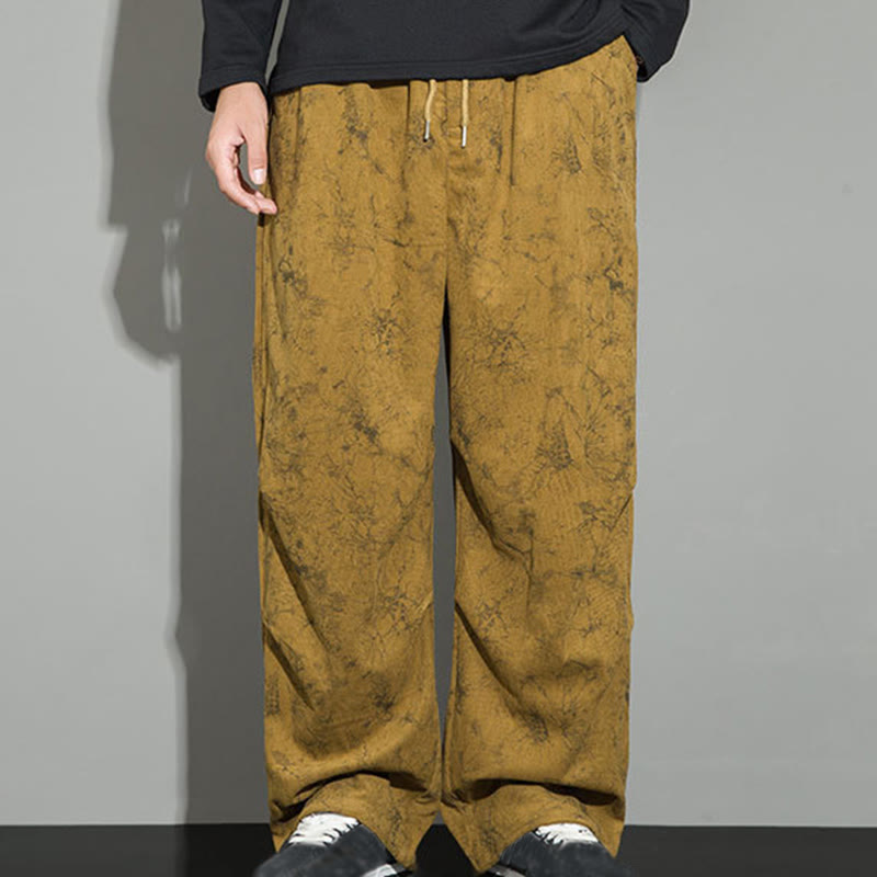 Buddha Stones Casual Vintage Camo Pattern Drawstring Men's Pants With Pockets - image 25
