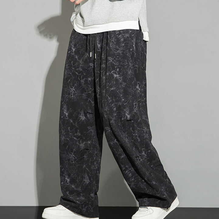 Buddha Stones Casual Vintage Camo Pattern Drawstring Men's Pants With Pockets - image 7