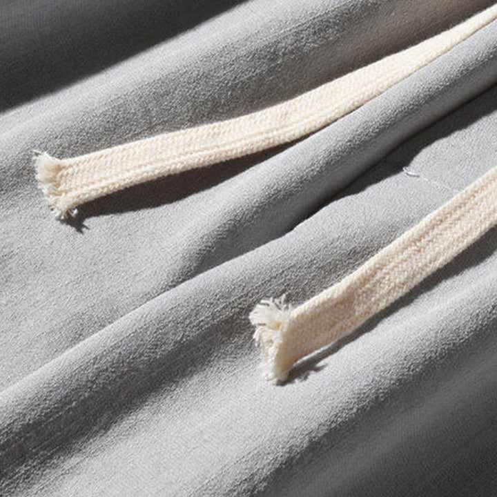 Buddha Stones Casual Patchwork Crane Pattern Frog-Button Design Men's Wide Leg Pants With Pockets - image 24