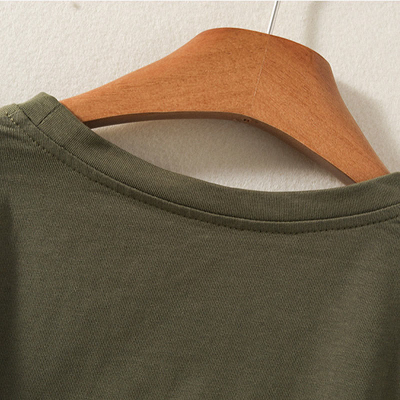 Buddha Stones Casual Pure Irregular Hem Cotton Linen Women's Long Sleeve T-shirt - image 3