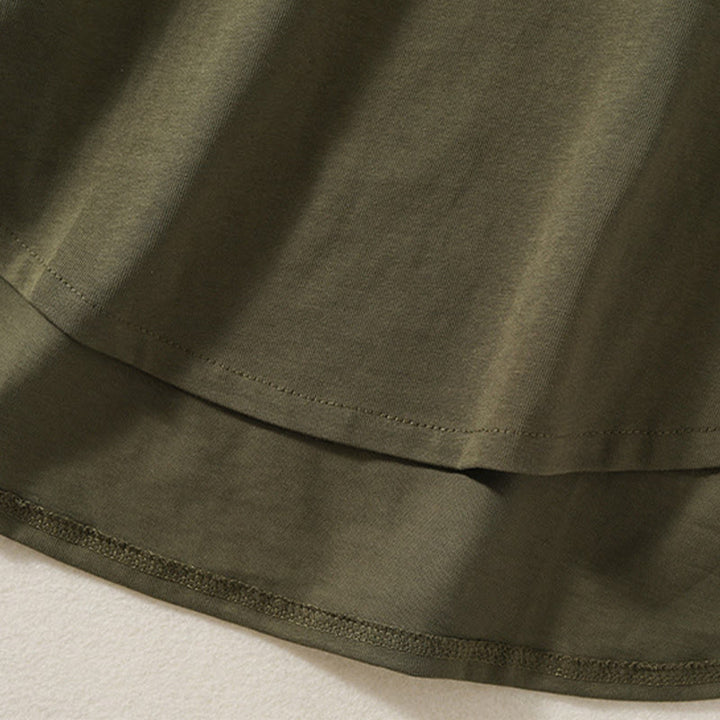 Buddha Stones Casual Pure Irregular Hem Cotton Linen Women's Long Sleeve T-shirt - image 6