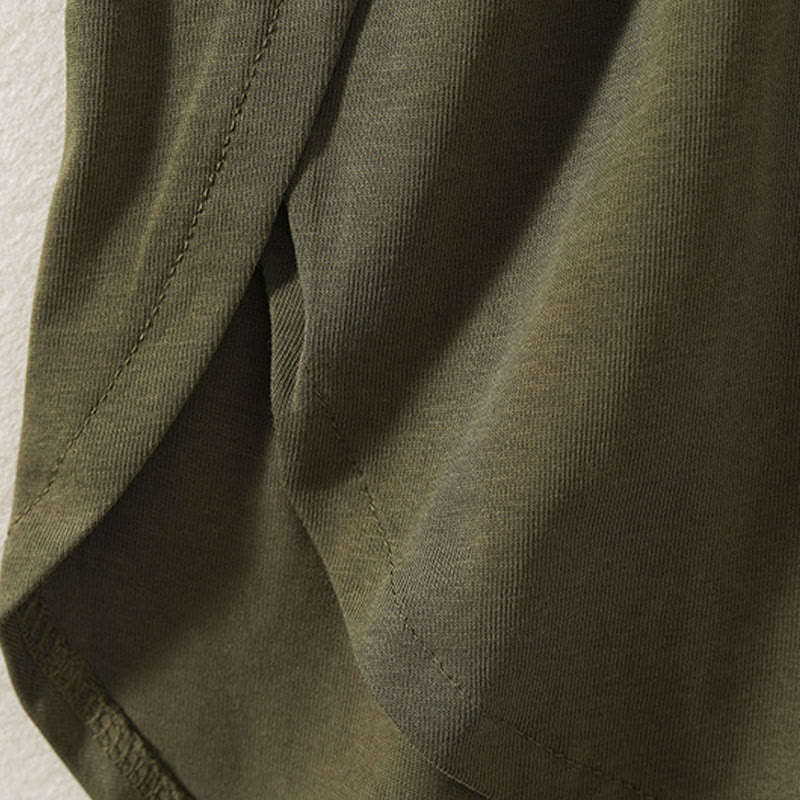 Buddha Stones Casual Pure Irregular Hem Cotton Linen Women's Long Sleeve T-shirt - image 4