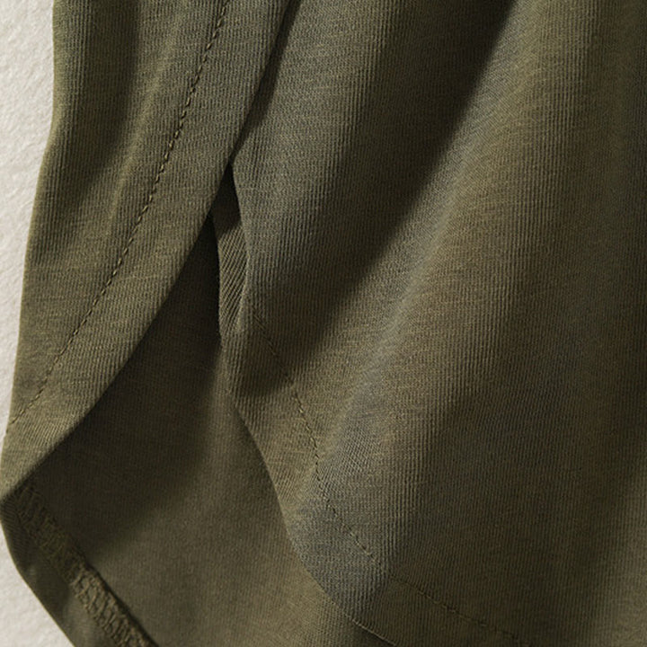 Buddha Stones Casual Pure Irregular Hem Cotton Linen Women's Long Sleeve T-shirt - image 4