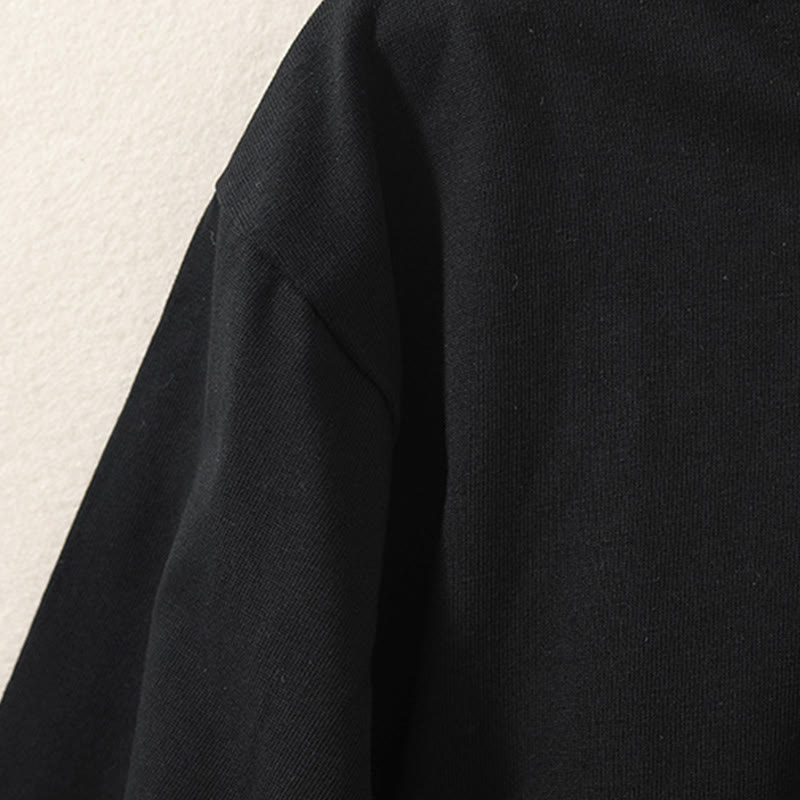 Buddha Stones Casual Pure Irregular Hem Cotton Linen Women's Long Sleeve T-shirt - image 12