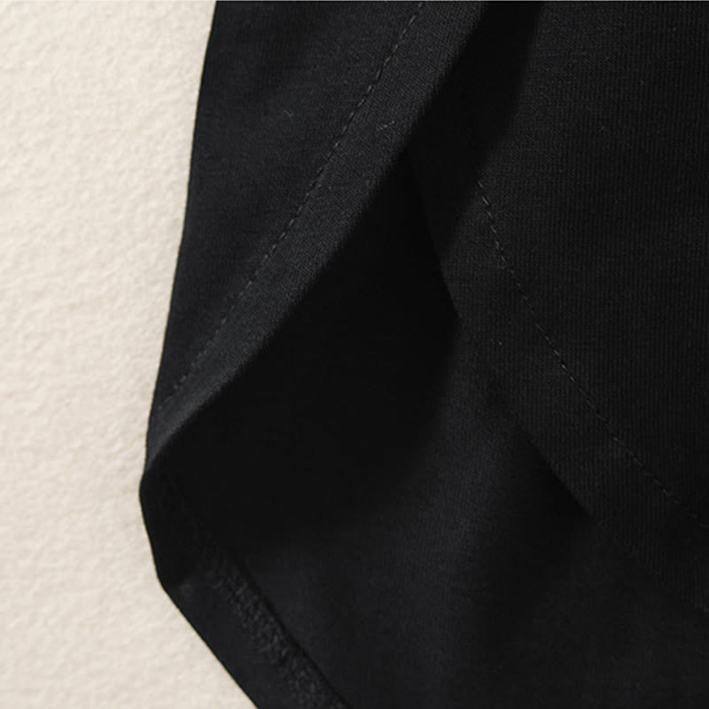 Buddha Stones Casual Pure Irregular Hem Cotton Linen Women's Long Sleeve T-shirt - image 10