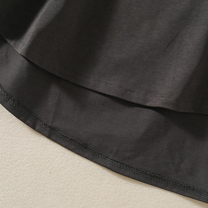 Buddha Stones Casual Pure Irregular Hem Cotton Linen Women's Long Sleeve T-shirt - image 17