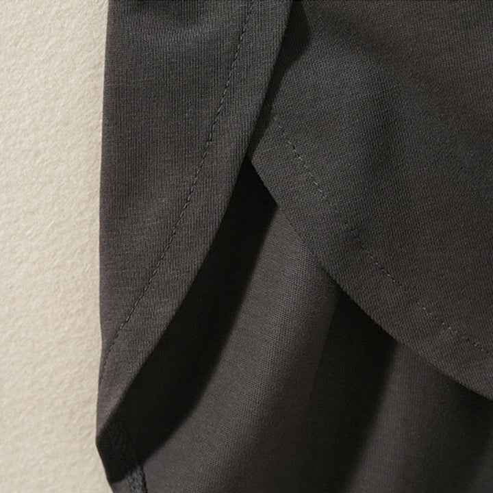 Buddha Stones Casual Pure Irregular Hem Cotton Linen Women's Long Sleeve T-shirt - image 18