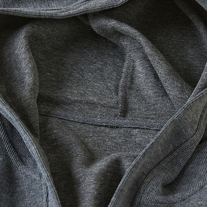 Buddha Stones Plain Buttons Women's Cotton Hooded Jacket With Pockets - image 3