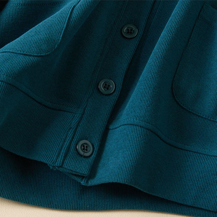 Buddha Stones Plain Buttons Women's Hooded Jacket With Pockets - image 19
