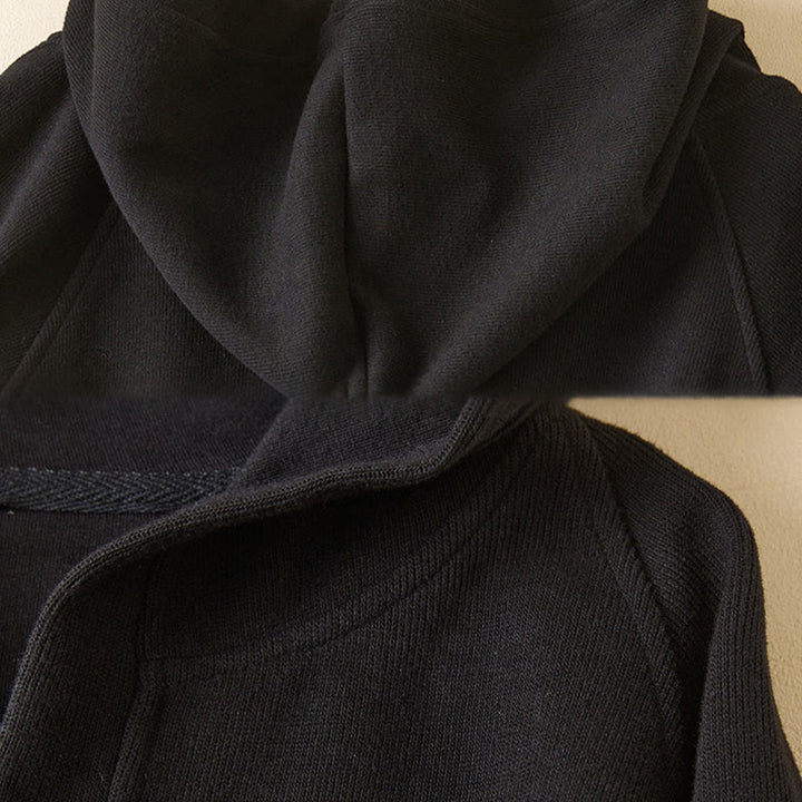 Buddha Stones Plain Buttons Women's Hooded Jacket With Pockets - image 30