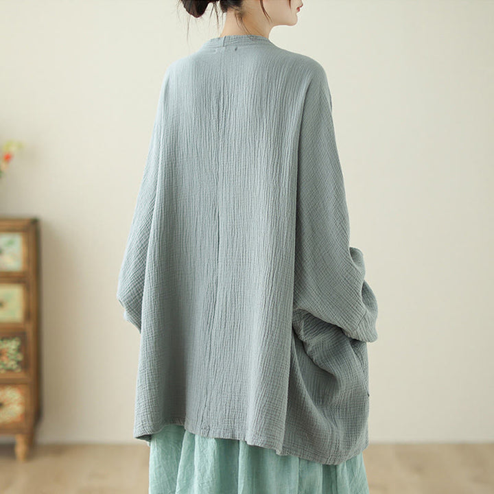 Buddha Stones Plain Long Sleeve Zen Meditation Jacket With Pockets - image 5