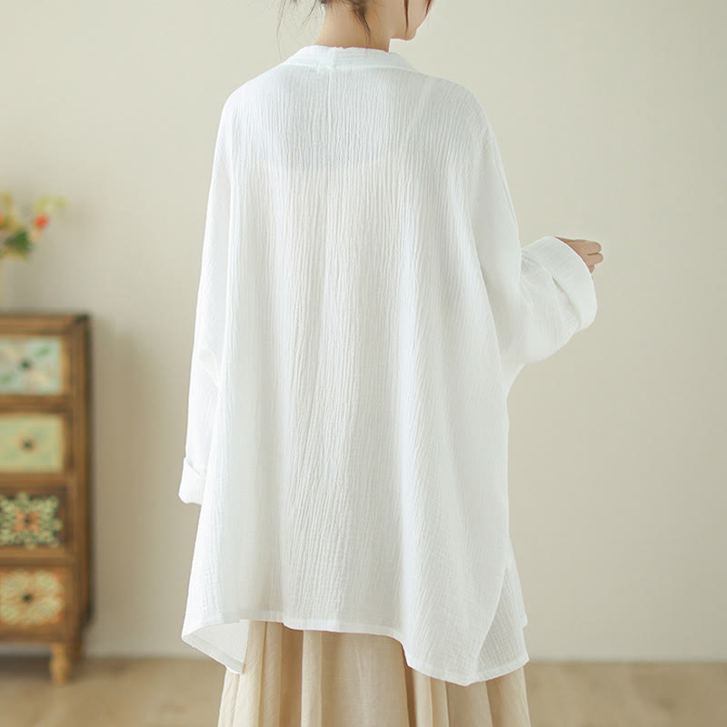 Buddha Stones Plain Long Sleeve Zen Meditation Jacket With Pockets - image 11