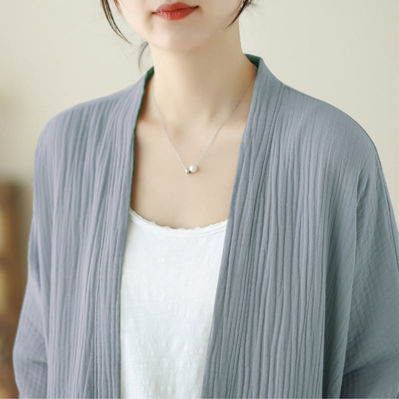 Buddha Stones Plain Long Sleeve Zen Meditation Jacket With Pockets - image 21