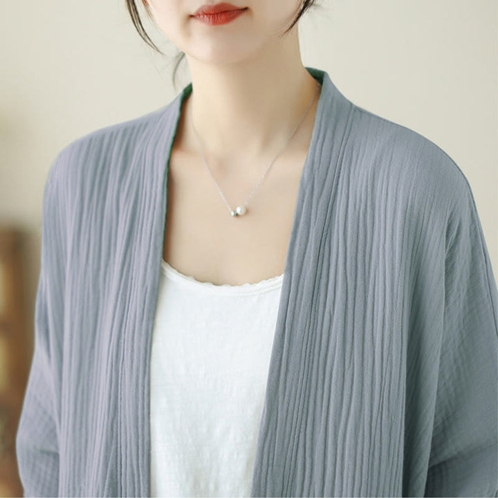 Buddha Stones Plain Long Sleeve Zen Meditation Jacket With Pockets - image 21