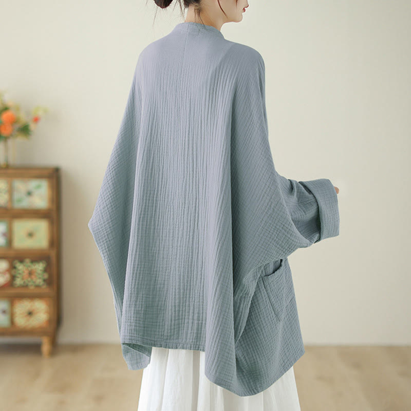 Buddha Stones Plain Long Sleeve Zen Meditation Jacket With Pockets - image 16