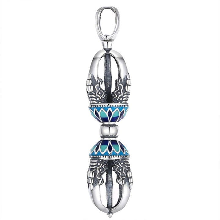Buddha Stones Tibetan Copper Vajra Dorje Spiritual Power Necklace Pendant - image 5