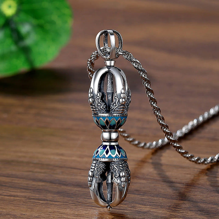 Buddha Stones Tibetan Copper Vajra Dorje Spiritual Power Necklace Pendant - Copper Vajra - image 1