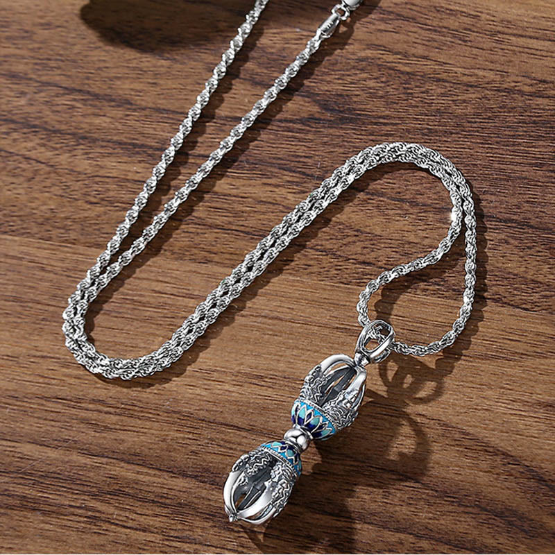 Buddha Stones Tibetan Copper Vajra Dorje Spiritual Power Necklace Pendant - image 3