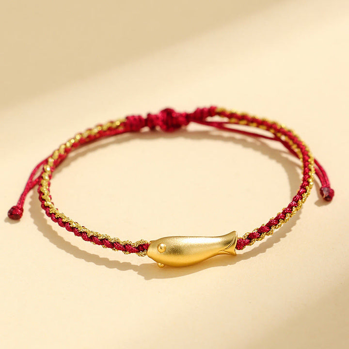 Buddha Stones 999 Sterling Silver Lucky Koi Fish Protection Rope Bracelet - Dark Red Rope(Wrist Circumference: 15-19cm) - image 12